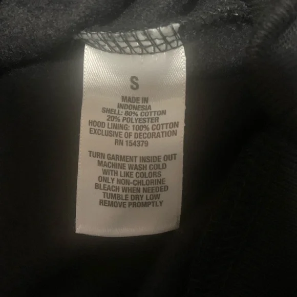 Aeropostale Mens Black Script Embroidered LS Pullover Hoodie NEW Size Small - Picture 6 of 6